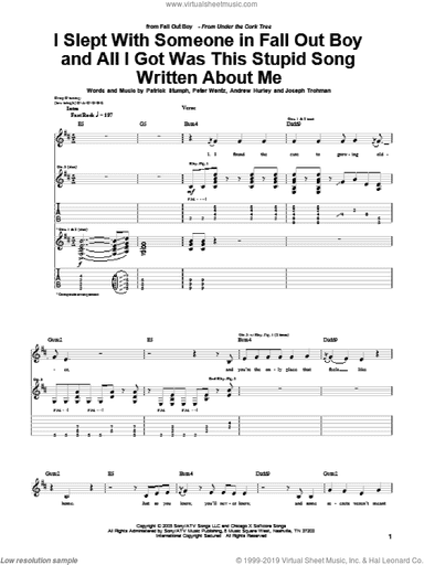 I Slept With Someone In Fall Out Boy And All I Got Was This Stupid Song Written About Me