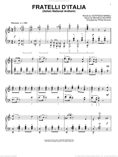 Italian National Anthem (Fratelli d'Italia) (arr. Phillip Keveren)