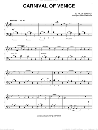 Carnival Of Venice (arr. Phillip Keveren)