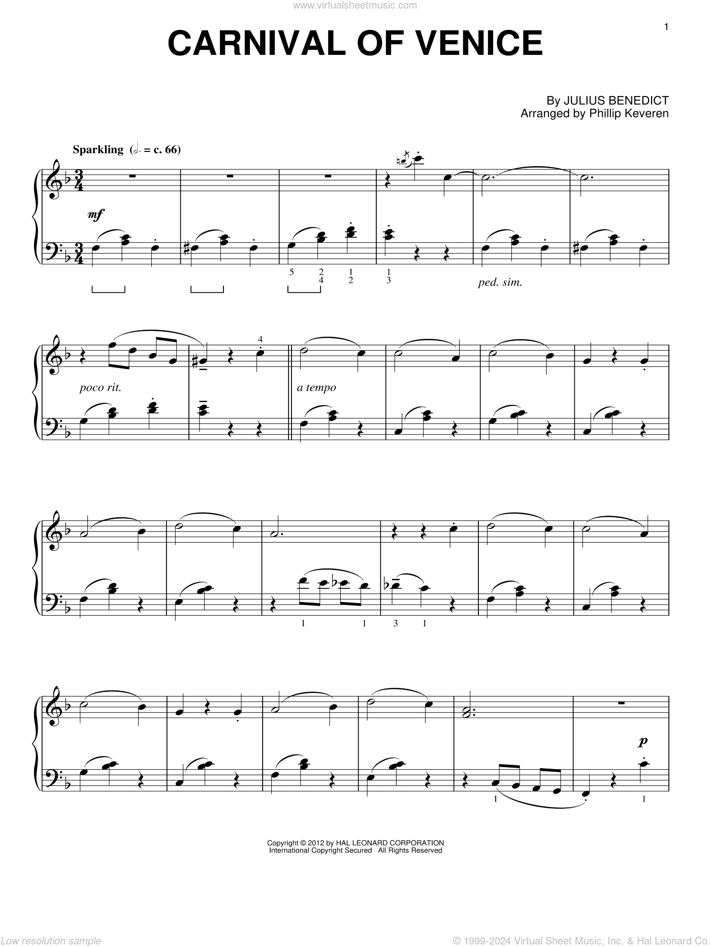 Carnival Of Venice (arr. Phillip Keveren)