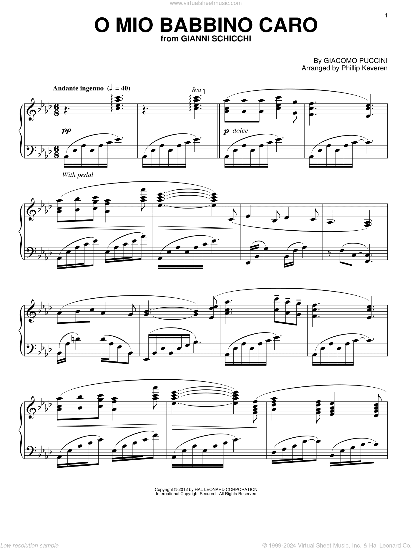 O Mio Babbino Caro (arr. Phillip Keveren)