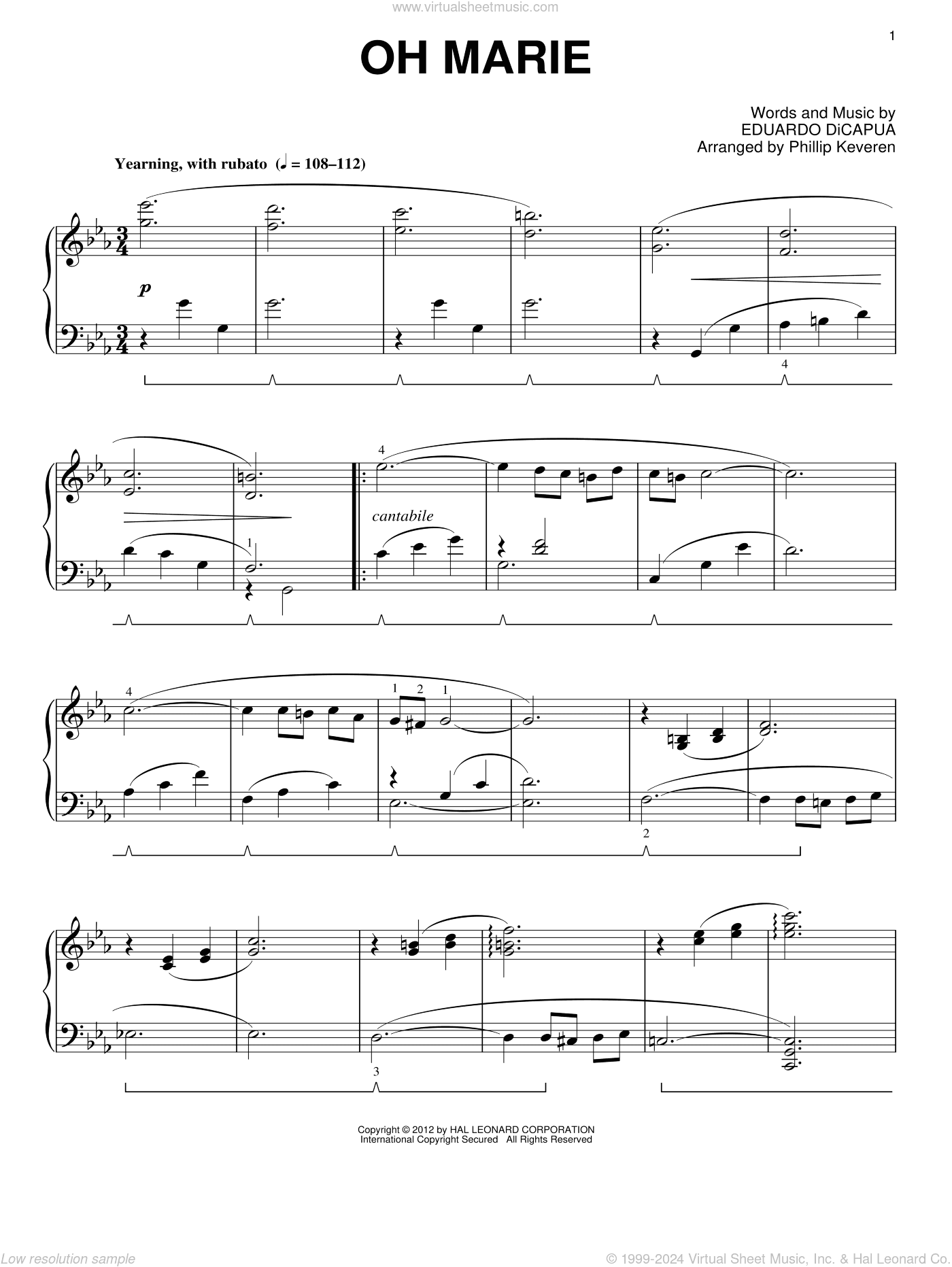 Oh Marie (arr. Phillip Keveren)
