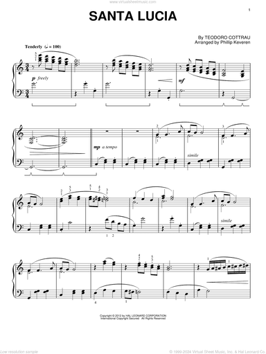 Santa Lucia (arr. Phillip Keveren)