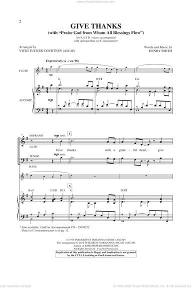 Give Thanks (arr. Vicki Tucker Courtney)
