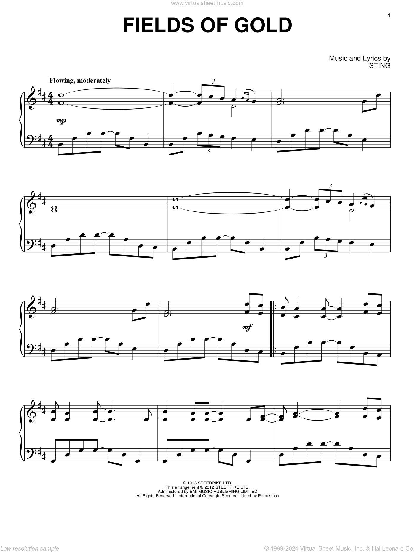 Fields Of Gold, (intermediate)