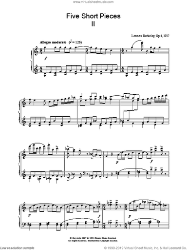 Five Short Pieces, No. 2, Op. 4