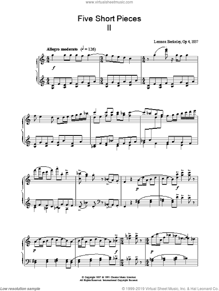 Five Short Pieces, No. 2, Op. 4
