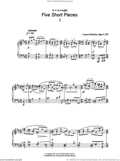 Five Short Pieces, No. 1, Op. 4