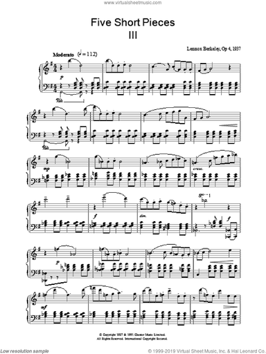 Five Short Pieces, No. 3, Op. 4