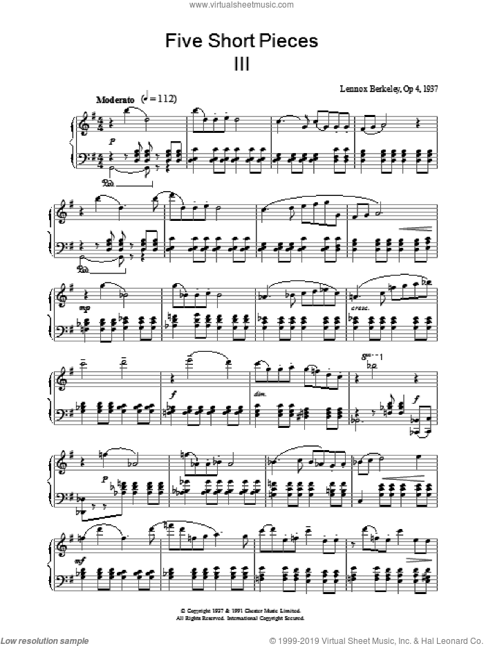 Five Short Pieces, No. 3, Op. 4