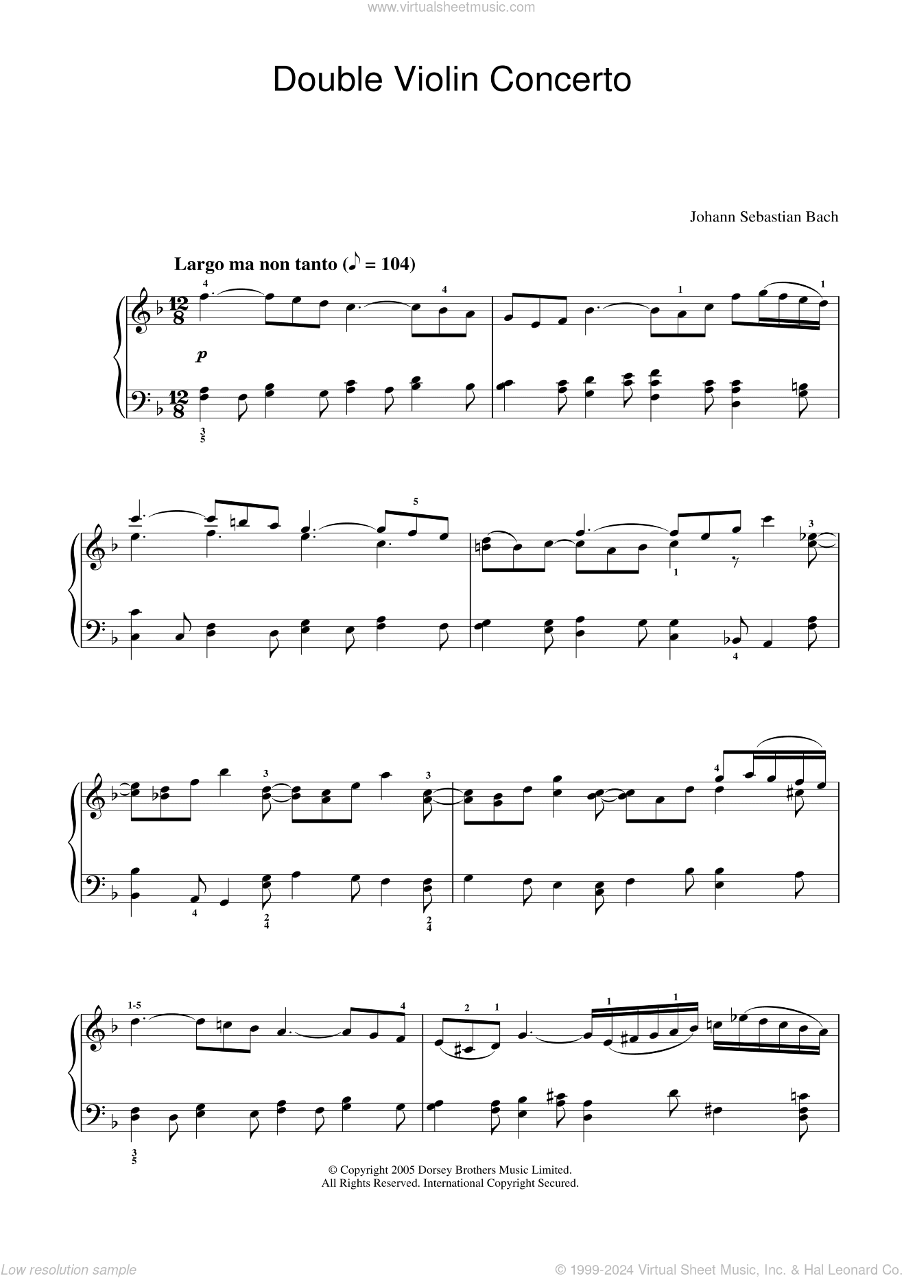 Double Violin Concerto, 2nd Movement