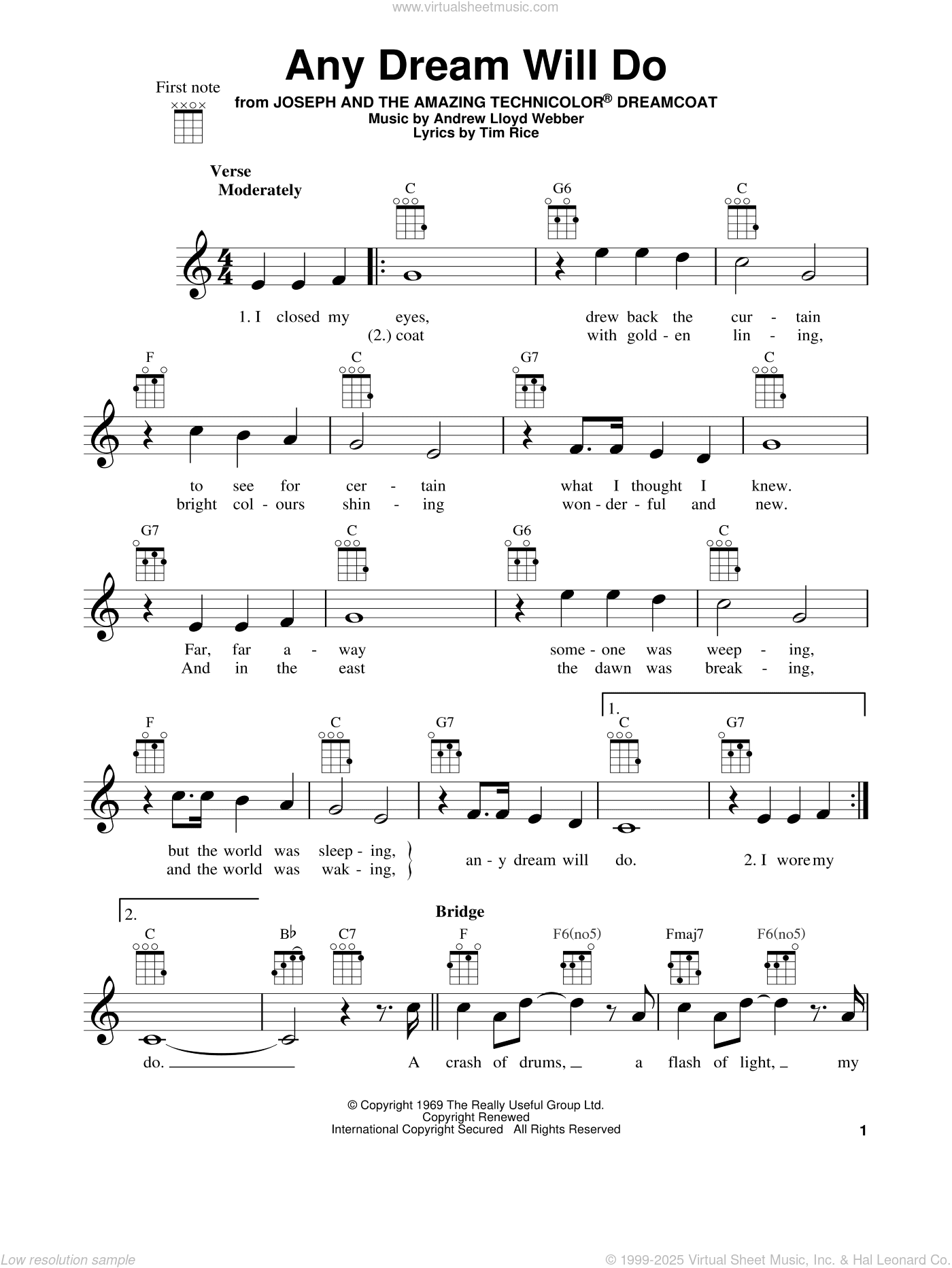 Any Dream Will Do (from Joseph and the Amazing Technicolor Dreamcoat)