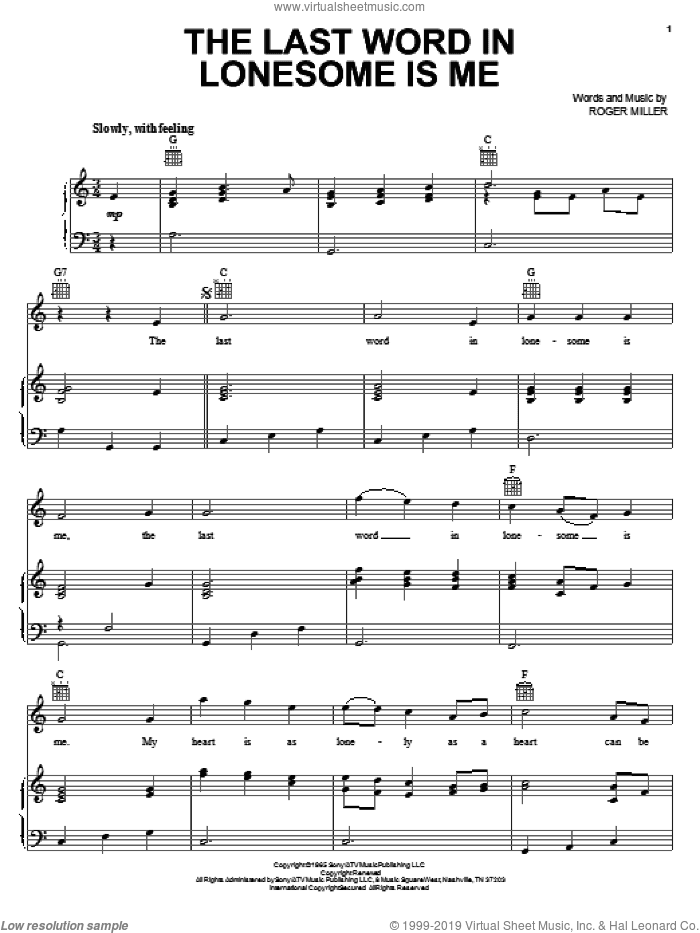 The Last Word In Lonesome Is Me