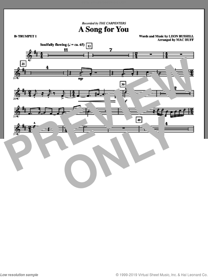 A Song For You (arr. Mac Huff) (complete set of parts)