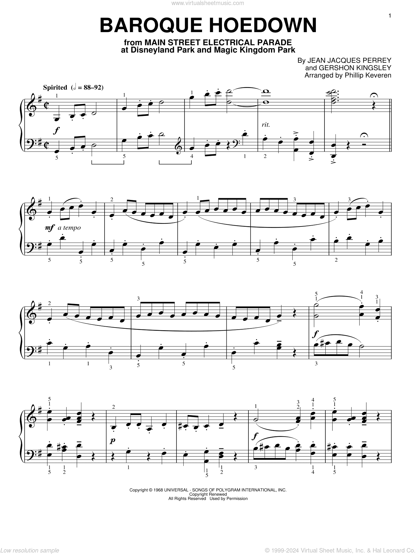 Baroque Hoedown [Classical version] (arr. Phillip Keveren)
