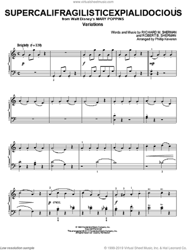 Supercalifragilisticexpialidocious [Classical version] (from Mary Poppins) (arr. Phillip Keveren)