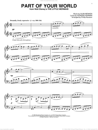 Part Of Your World [Classical version] (from The Little Mermaid) (arr. Phillip Keveren)
