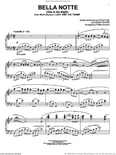Bella Notte (This Is The Night) [Classical version] (from Lady And The Tramp) (arr. Phillip Keveren)