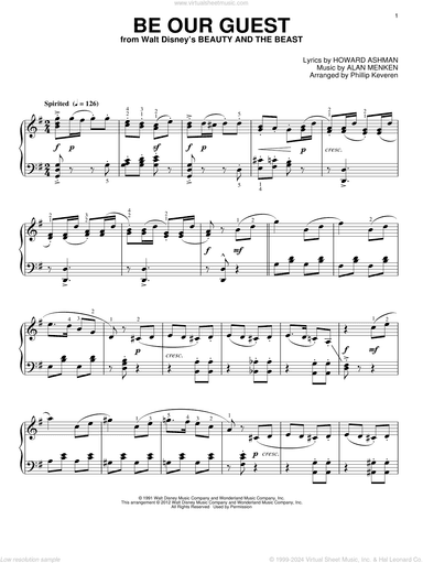 Be Our Guest [Classical version] (from Beauty And The Beast) (arr. Phillip Keveren)