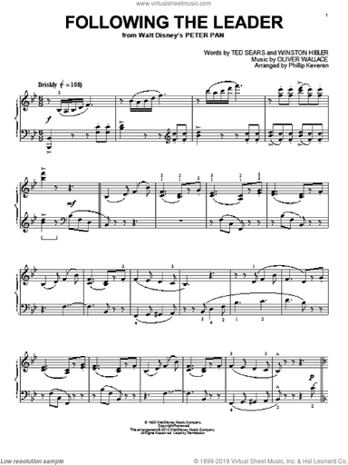 Following The Leader [Classical version] (from Peter Pan) (arr. Phillip Keveren)