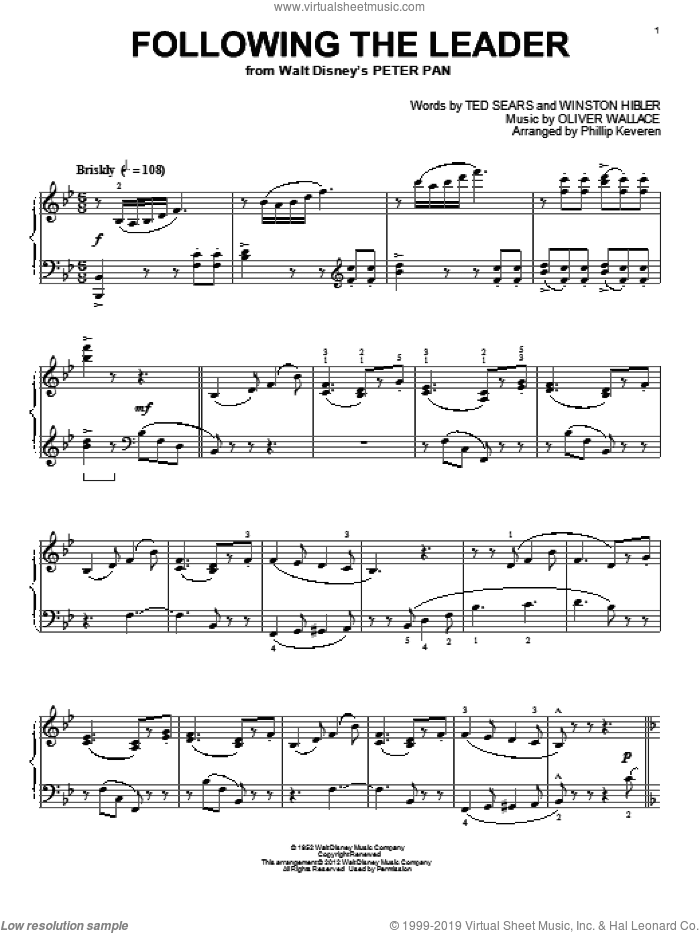 Following The Leader [Classical version] (from Peter Pan) (arr. Phillip Keveren)