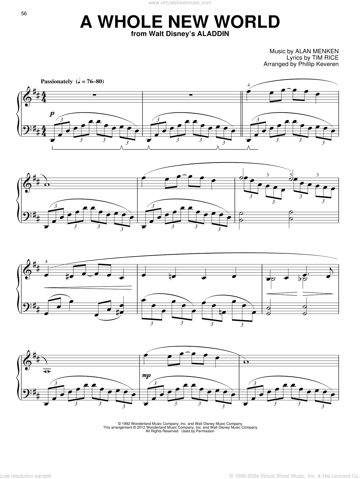 A Whole New World [Classical version] (from Aladdin) (arr. Phillip Keveren)
