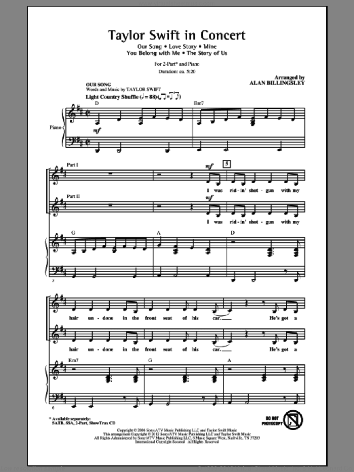 Taylor Swift In Concert (Medley)