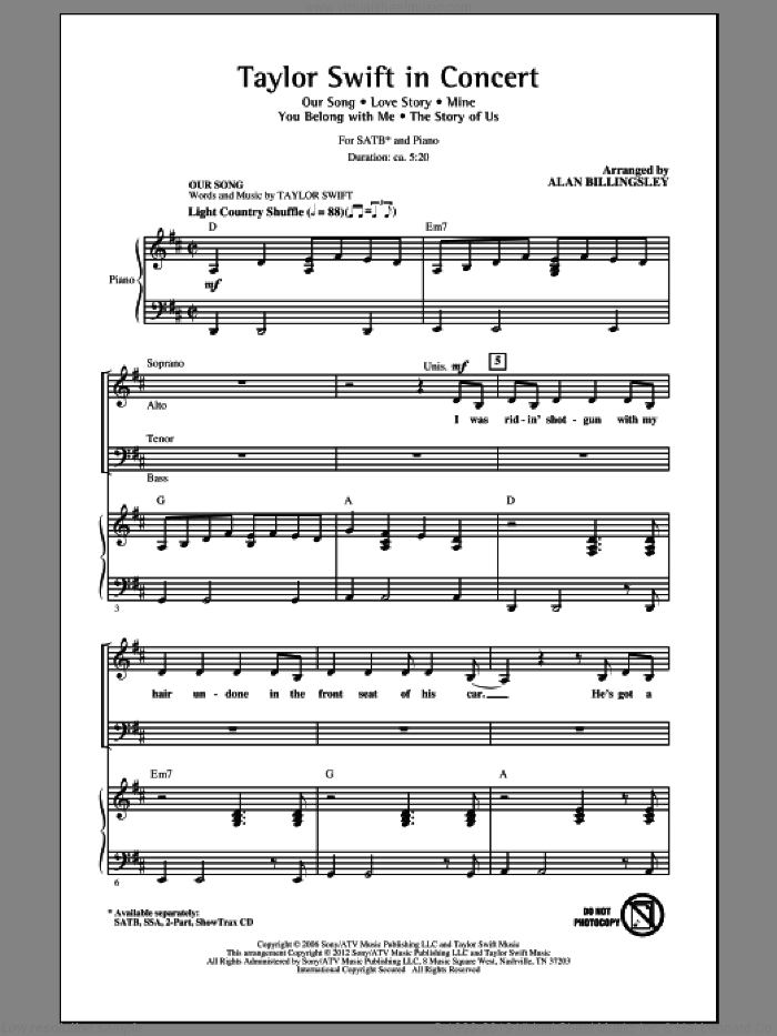 Taylor Swift In Concert (Medley)