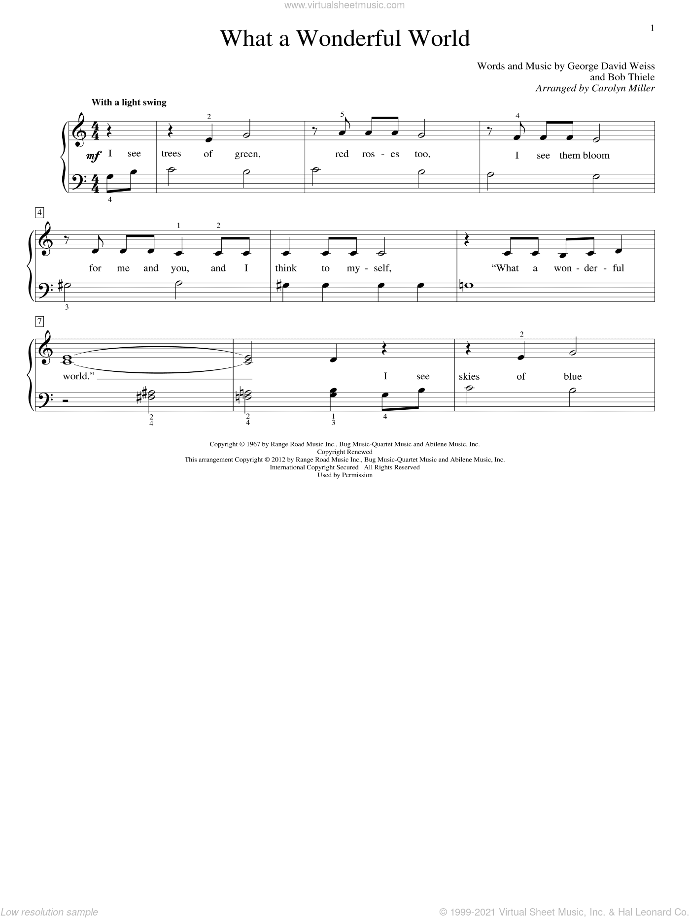 What A Wonderful World (arr. Carolyn Miller)