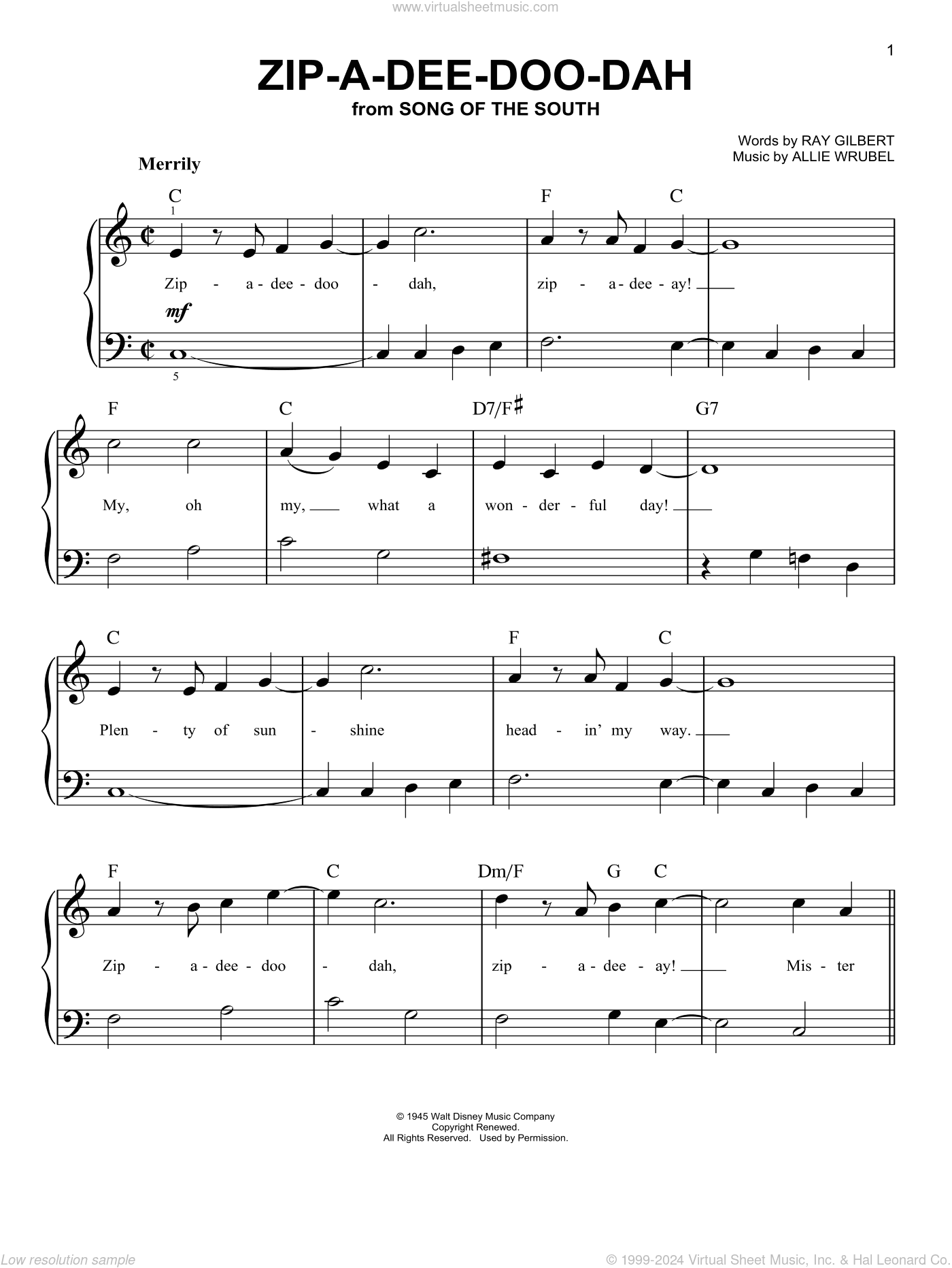 Zip-A-Dee-Doo-Dah (from Song Of The South)
