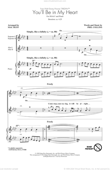 You'll Be In My Heart (from Tarzan) (arr. Mac Huff)