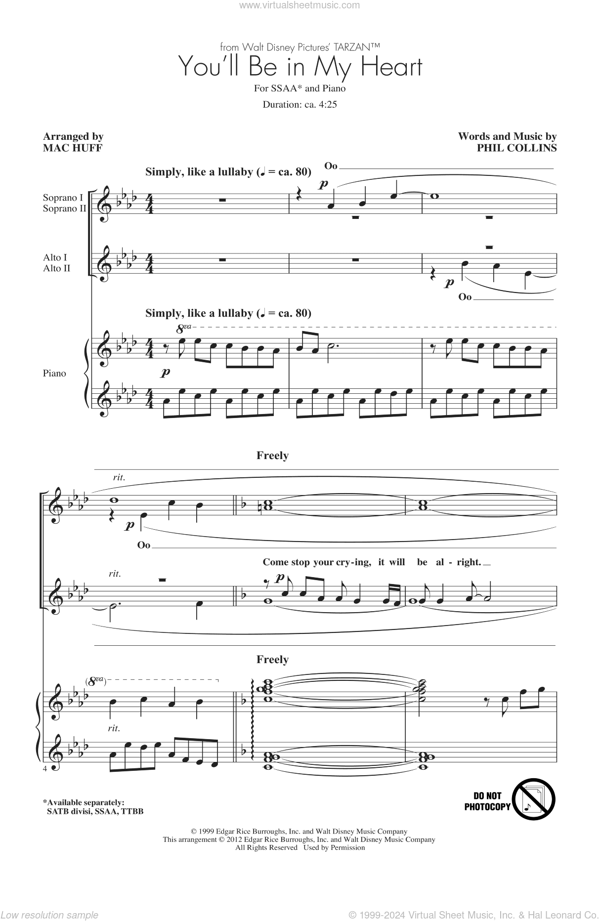 You'll Be In My Heart (from Tarzan) (arr. Mac Huff)