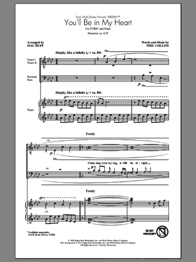You'll Be In My Heart (from Tarzan) (arr. Mac Huff)
