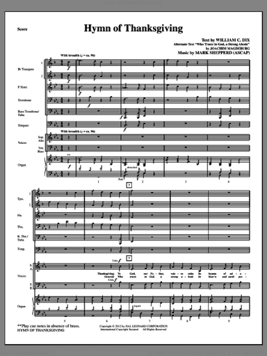Hymn Of Thanksgiving (complete set of parts)