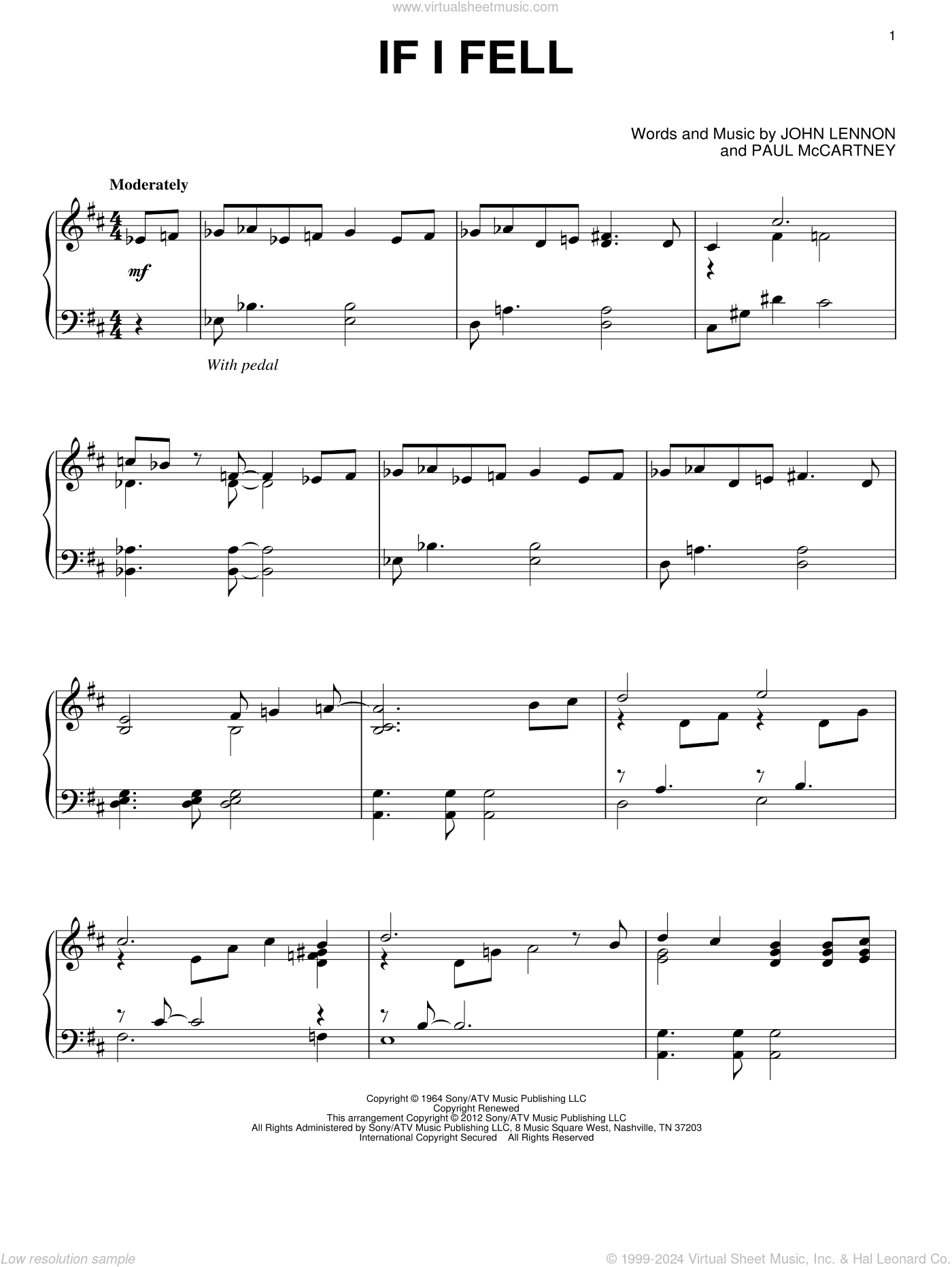 If I Fell, (intermediate)