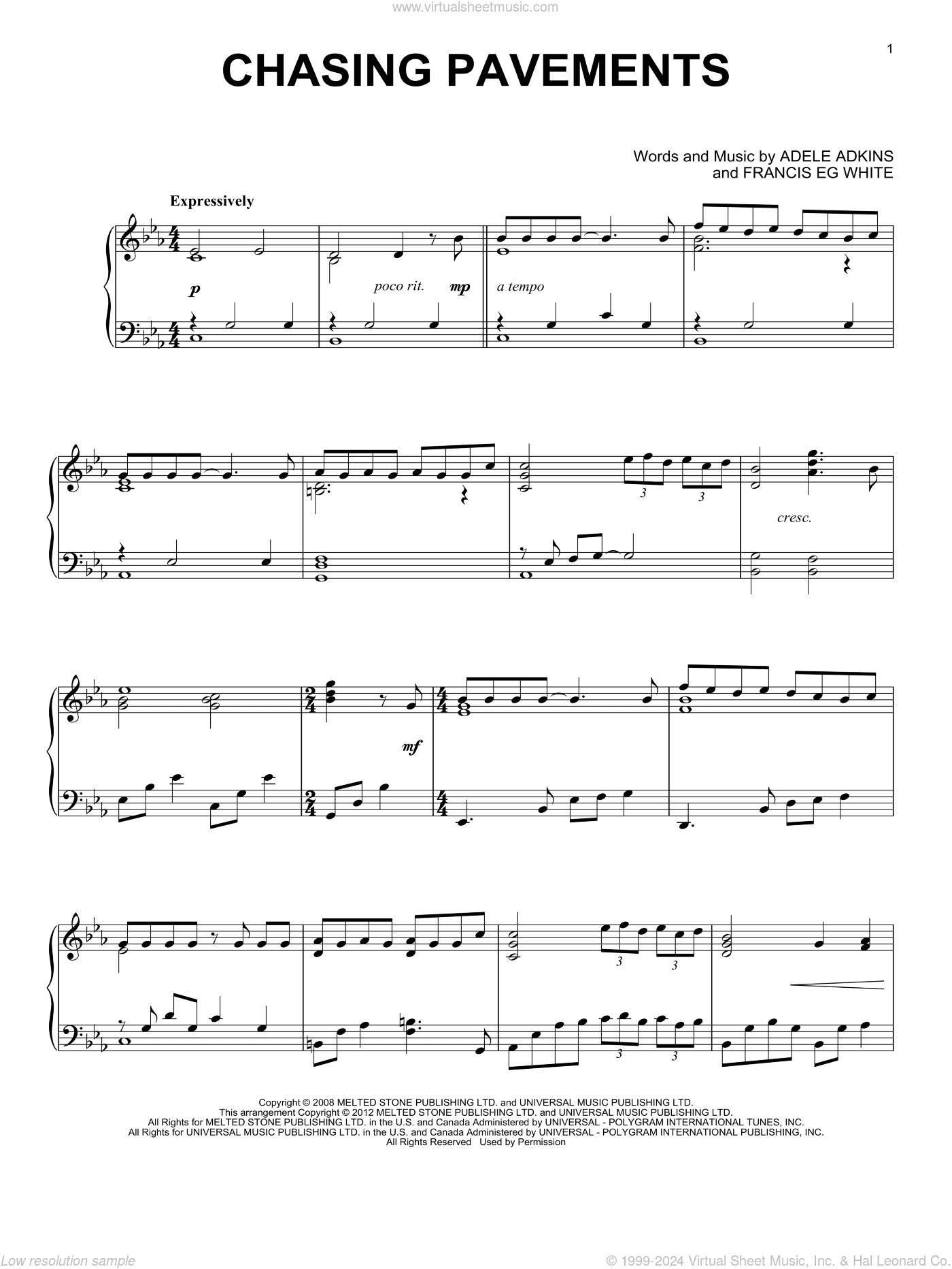 Chasing Pavements, (intermediate)