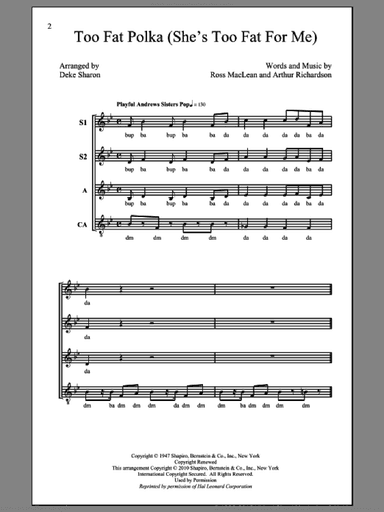 Too Fat Polka (She's Too Fat For Me)