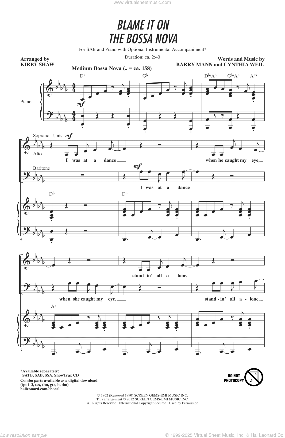 Blame It On The Bossa Nova