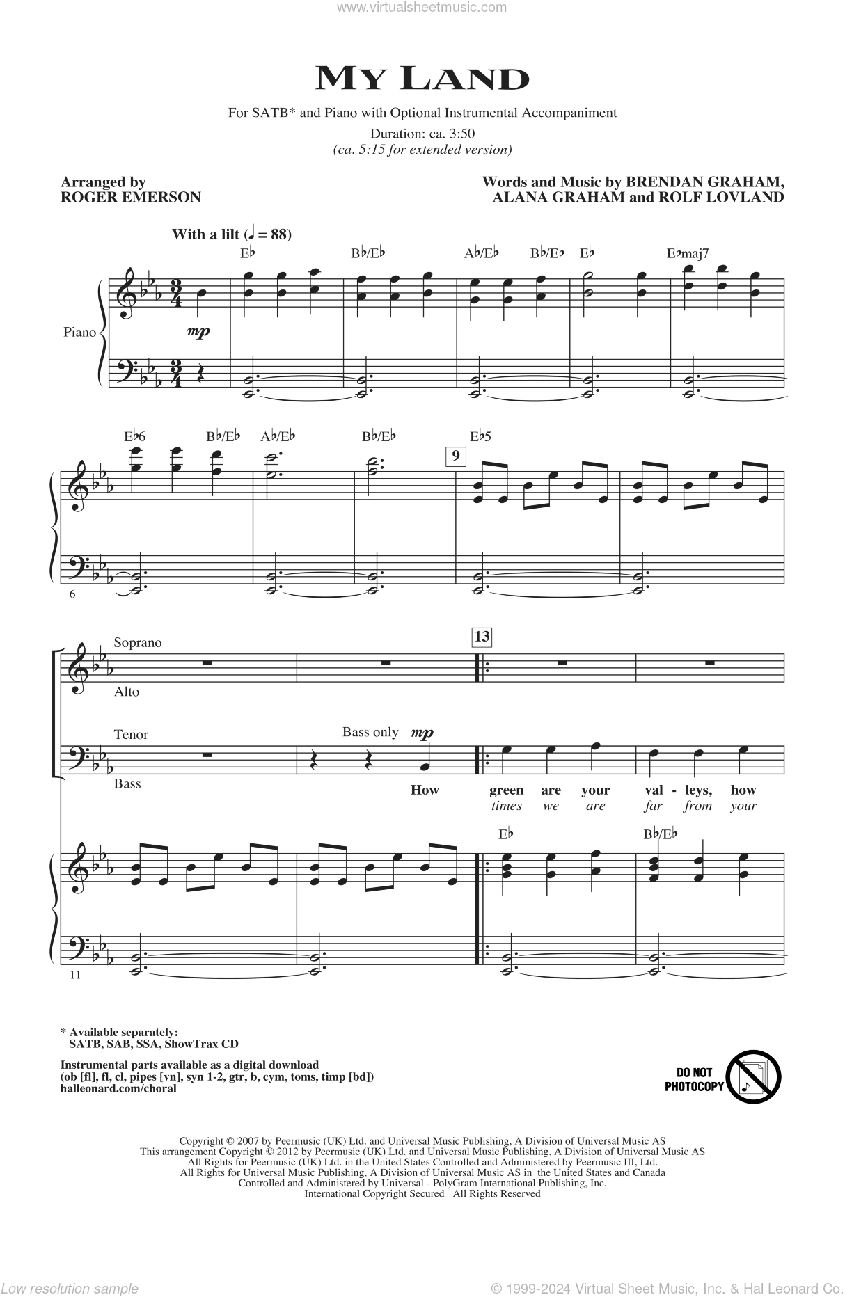 My Land (arr. Roger Emerson)
