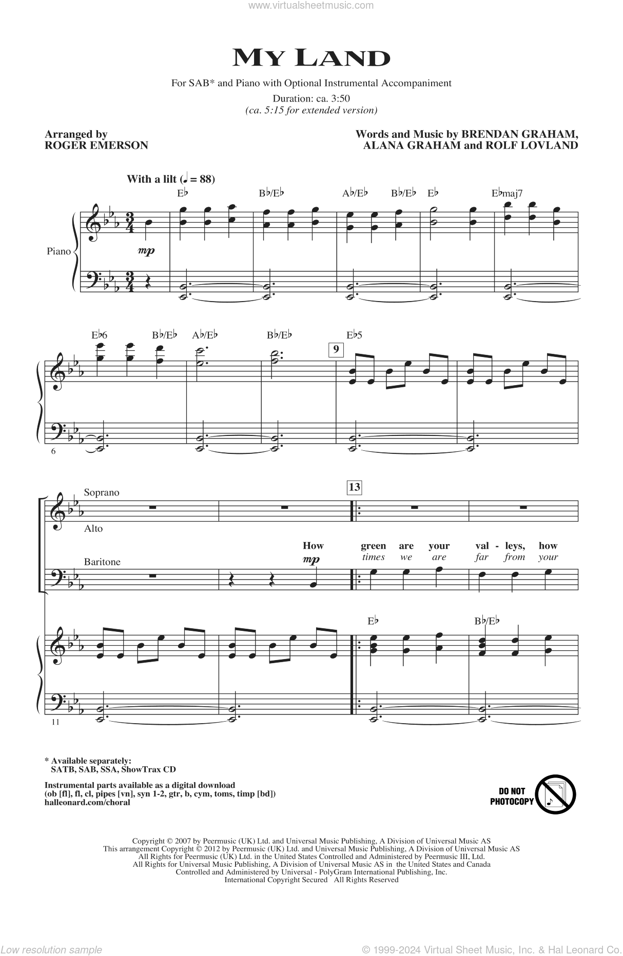My Land (arr. Roger Emerson)