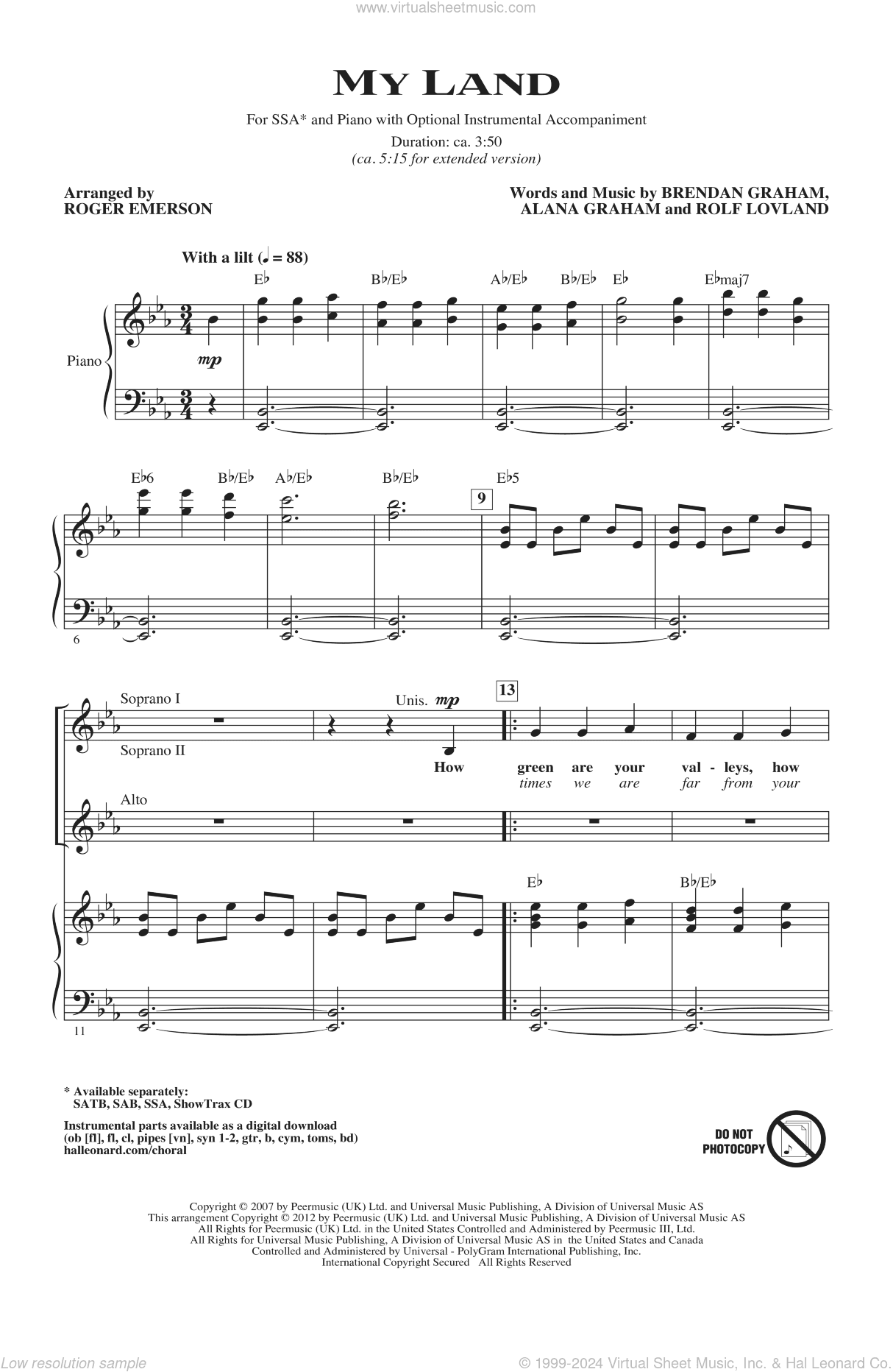 My Land (arr. Roger Emerson)