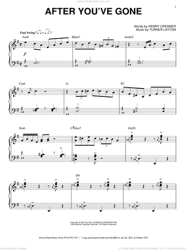 After You've Gone (arr. Brent Edstrom)