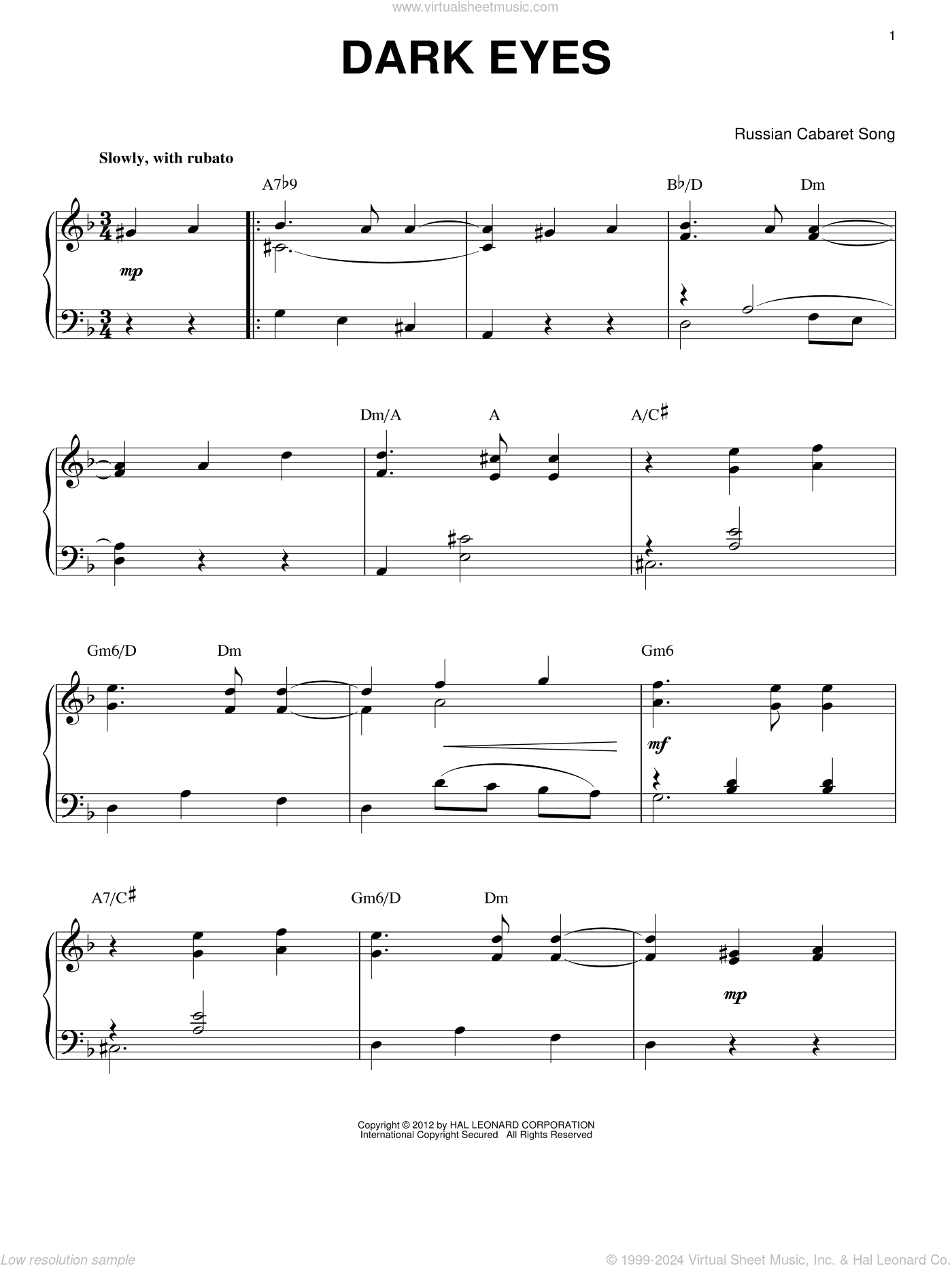 Dark Eyes (arr. Brent Edstrom)