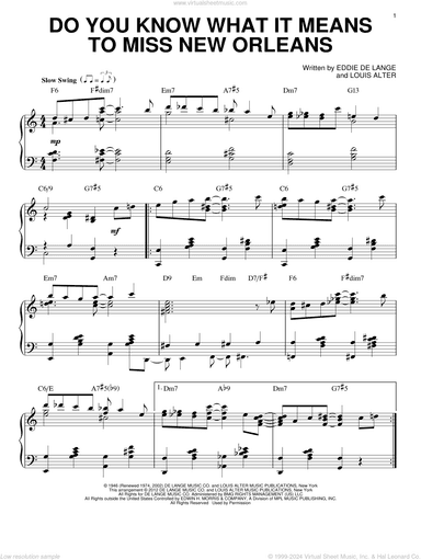Do You Know What It Means To Miss New Orleans (arr. Brent Edstrom)