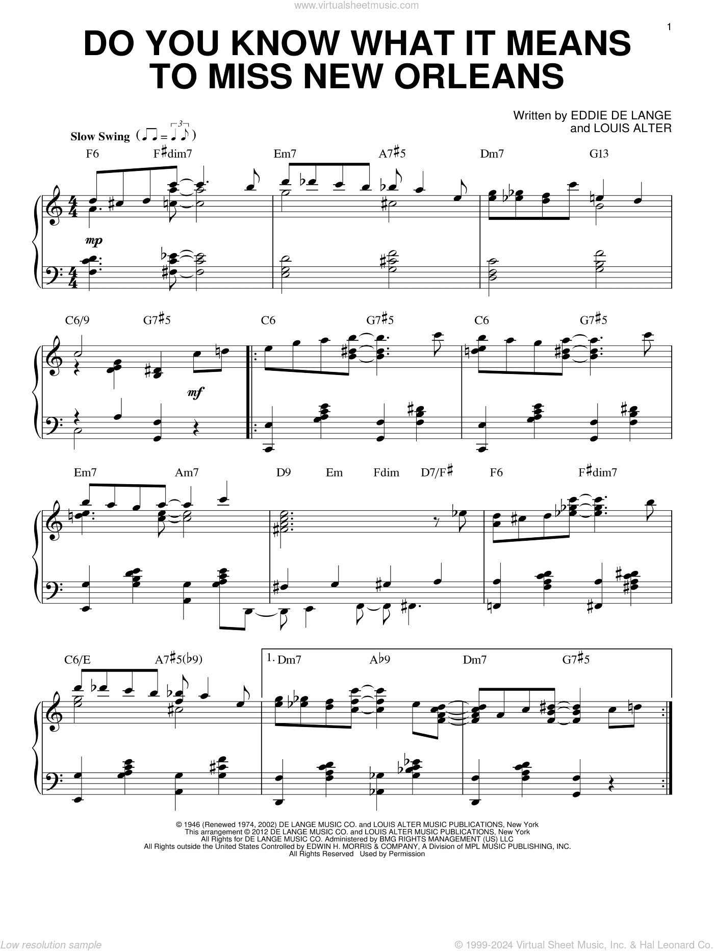 Do You Know What It Means To Miss New Orleans (arr. Brent Edstrom)