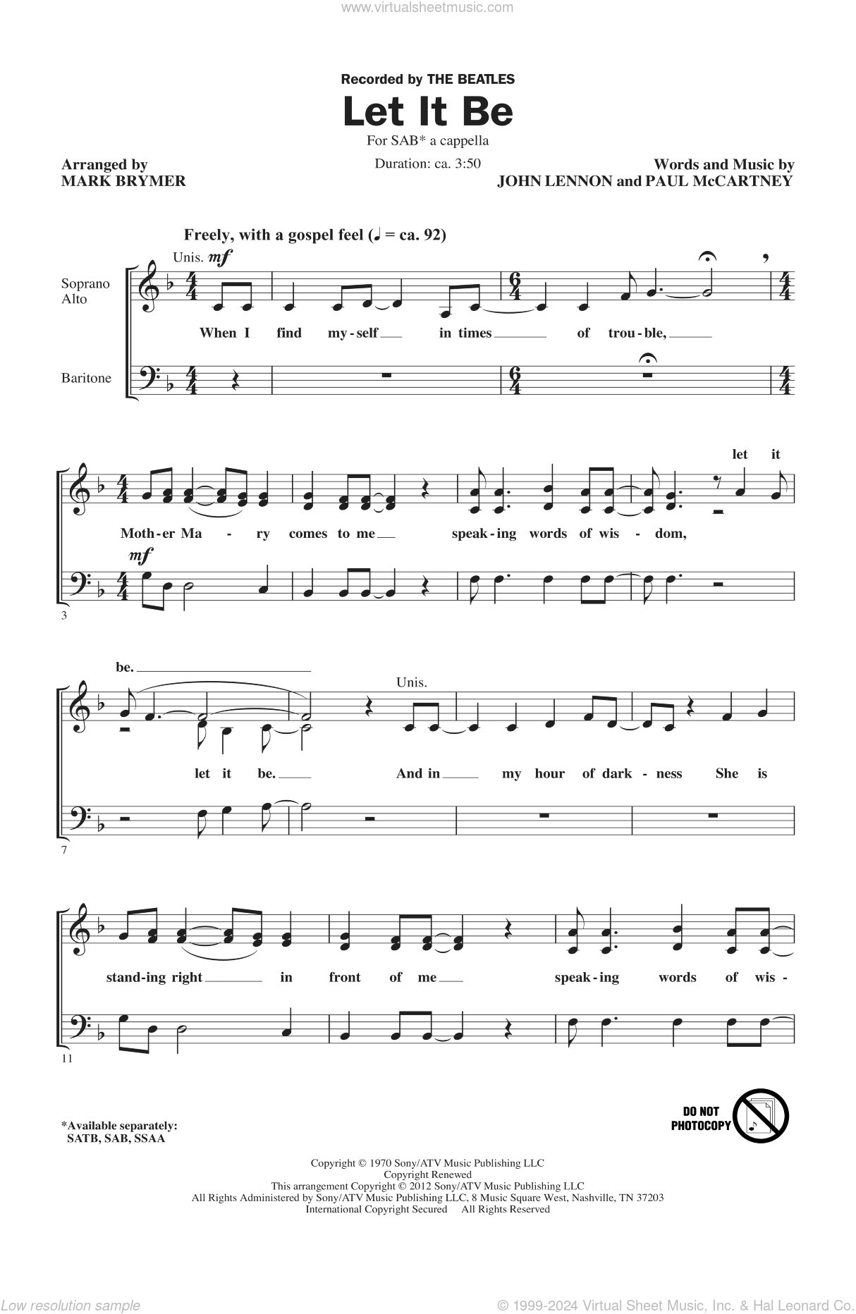 Let It Be (arr. Mark Brymer)