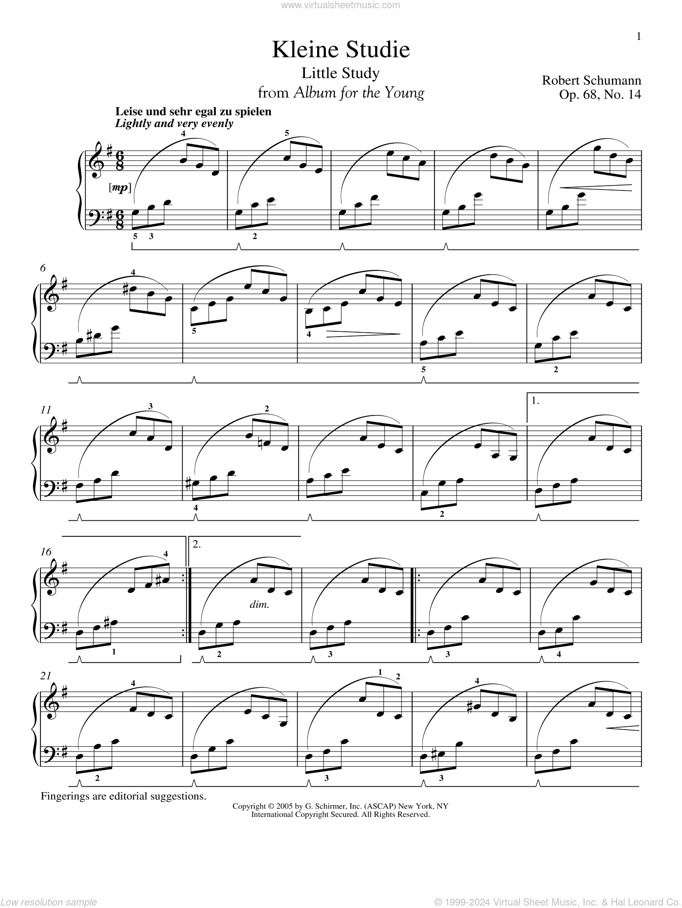 Little Study, Op. 68, No. 14 (Kleine Studie)