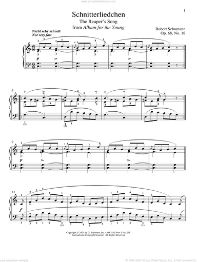 The Reaper's Song, Op. 68, No. 18 (Schnitterliedchen)