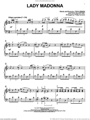 Lady Madonna [Classical version] (arr. Phillip Keveren)