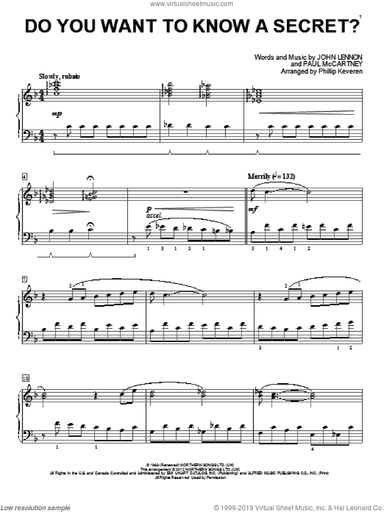 Do You Want To Know A Secret? [Classical version] (arr. Phillip Keveren)